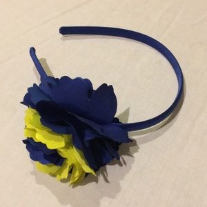 NWOT Royal blue and yellow fabric headband